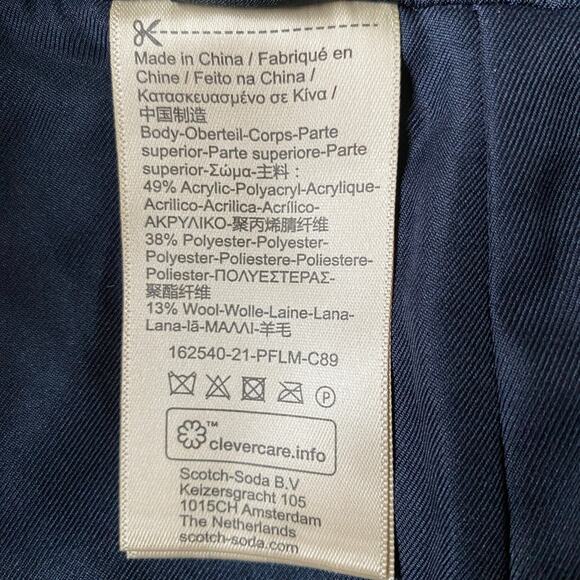 Scotch & Soda Tweed Mini Skirt Sz M Brown Check Exposed Zipper Retro Academia - Picture 5 of 13